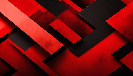 abstract red and black background random textured rectangles squares and triangle shapes in geometric pattern background red textured shapes on dark red backgroundの素材