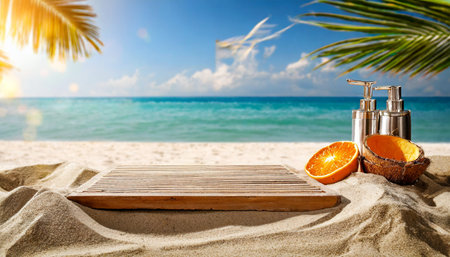 display sea place for products sand sun beachの素材
