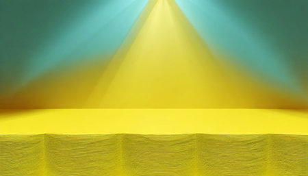 abstract sun light yellow summer backdrop studio of blank tropical shade gradient product platform 3d background or minimal sunny presentation display room and empty banner template on colorful sceneの素材