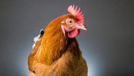 chicken looking forward full body shot on background cutout generative aiの素材