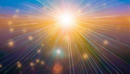 glowing sun special lens flare effect graphic s on backgroundの素材