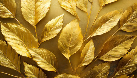 gold leaves backgroundの素材