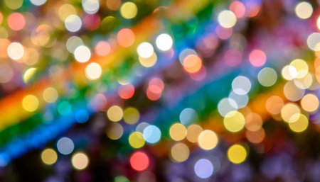 abstract blurred rainbow light effect on backgroundの素材