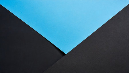 black paper and light blue paper crossing for background colorの素材