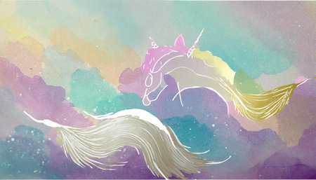 pastel waves texture background unicorn color for birthday invitationの素材
