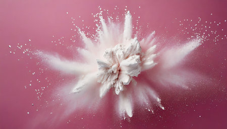 white powder explosion pink backgroundの素材