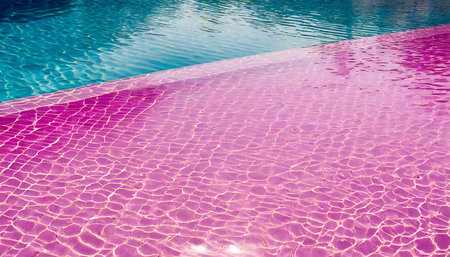 beautiful pink water in swimming pool texture backgroundの素材