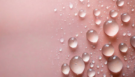 banner drops on a pastel pink backgroundの素材