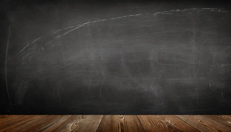 blank wide screen real chalkboard background texture in college concept for back to school panoramic wallpaper for black friday white chalk text draw graphic empty surreal room wall blackboard paleの素材