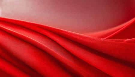 abstract red fabric with soft wave texture backgroundの素材