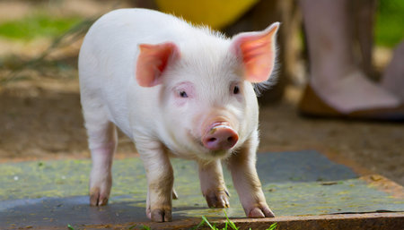 a small white pigの素材