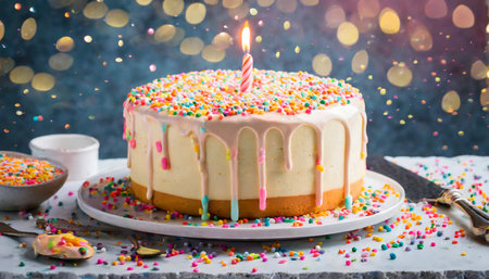 birthday cake with sprinklesの素材