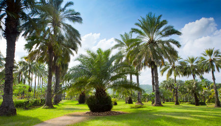 palm garden on a backgroundの素材