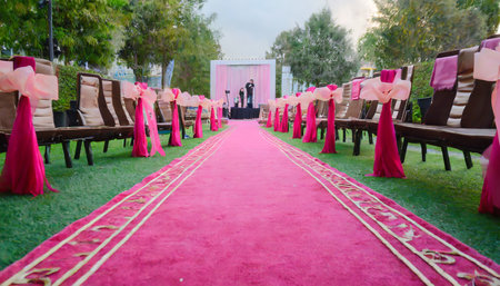 pink carpet at the film festival celebrity awards ceremonyの素材