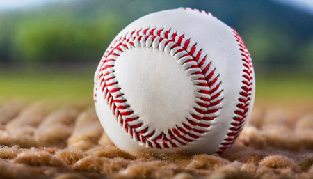closeup of baseball ballの素材