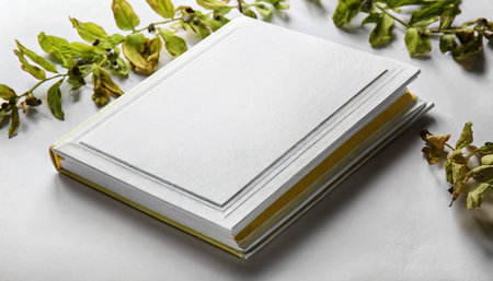 mock up of book on white backgroundの素材
