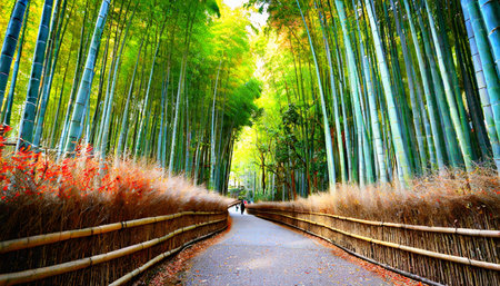 bamboo forest of kyoto japanの素材