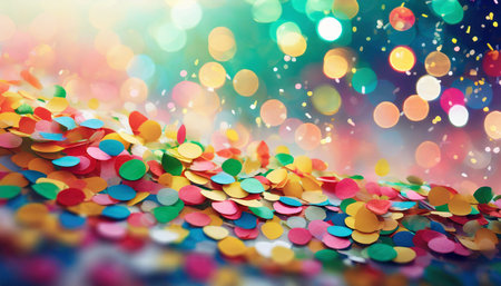 celebration and colorful confetti party blur abstract backgroundの素材