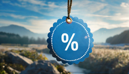 blue shopping discount label badgeの素材