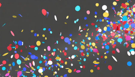 3d render of confetti floating isolatedの素材