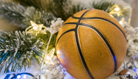 winter gifted basketball festive decorations for the perfect celebrationの素材