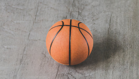 single small orange basketball ballの素材