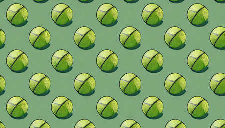 pattern of pickleball balls on light green backgroundの素材