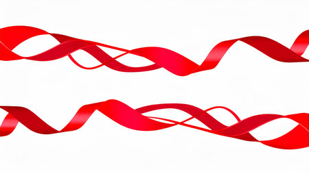 red ribbons design isolated on white background vector illustrationの素材