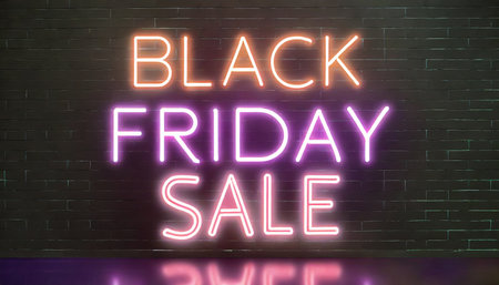 black friday sale neon lights signの素材