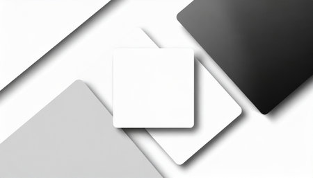 monochrome social media post layouts minimal contrast design place for photos rounded corners editable template for modern banner promotion business advertisement square gradient shadow effectの素材