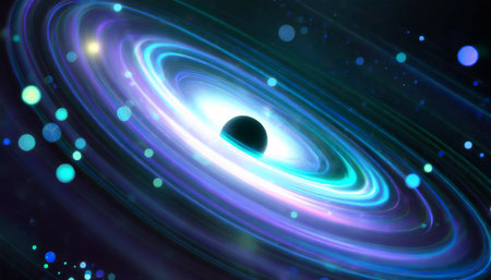 abstract space vortex black hole alien lights and swirling speed of light glowing orbs infinity symbol astral projection planetの素材