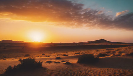 cinematic african landscape sahara grasslands sunrise over the desert plains safari viewsの素材