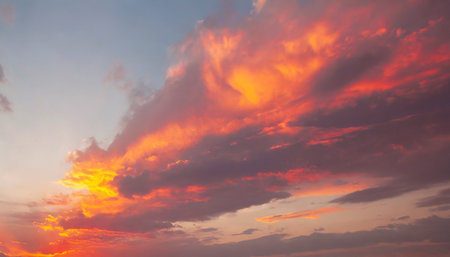 pink clouds on a sky during sunsetの素材