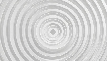 concentric linear offset white rings or circles steps lit from top background wallpaper banner close up flat lay top view from aboveの素材