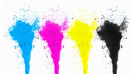 cmyk ink color isolated on white backgroundの素材