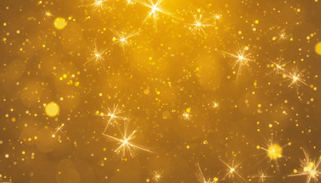 magical glittering christmas specials sparkling particles yellow sparks on background with abstract pattern of sparkles dust confetti flares and shの素材