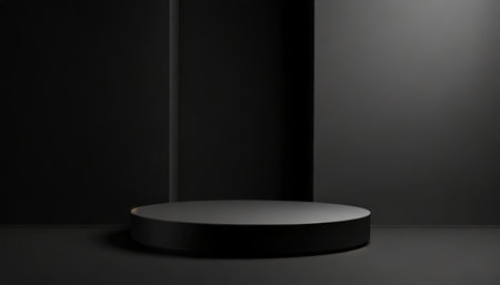 black white modern minimal background 3d render promotion mockup display niche showcase podium pedestal stand platform stage shelf wall room object product geometric dark empty space designの素材