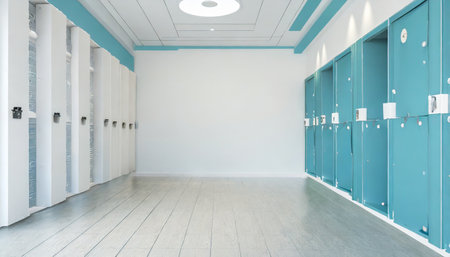 empty locker room interior 3d renderingの素材
