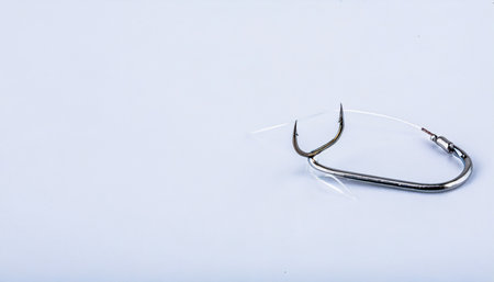 fishing hook isolated on a backgroundの素材