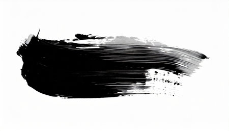 black oil grungy brush strokes painting isolated object smudge or stain design elementの素材