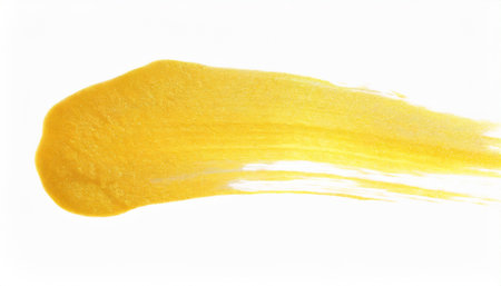 gold glitter ink color smear brush stroke stain line blot on white backgroundの素材