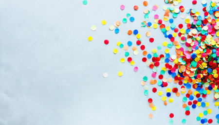 confetti colorful dots view from above on a light background top viewの素材