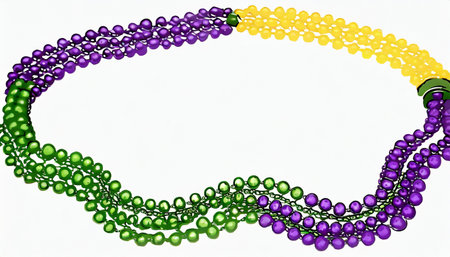 mardi gras beads brightly colored shiny beads for mardi gras parades traditional necklace for carnivalの素材