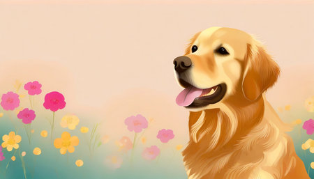 golden retriever dog wallpapers cute cartoon golden retrieversの素材