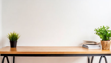 cute single desk with wall copy space single desk for a minimalist home office single desk for a stylish home officeの素材