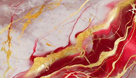 abstract marble textured background fluid art modern 3d wallpaper luxury marble with red and gold paintの素材