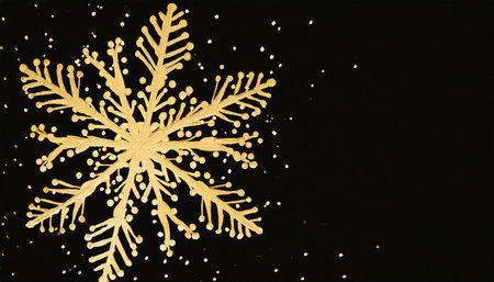 gold snowflake element falling snow winter theme design christmas holiday free copy space minimal background isolated luxury particle icon cold pattern xmas ideaの素材