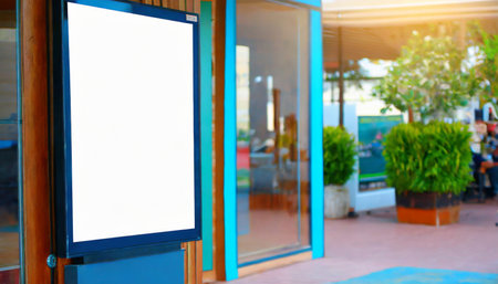 customizable digital signage screen in a public placeの素材