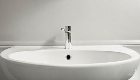clean white pedastal sinkの素材