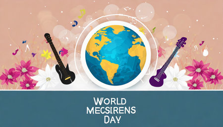 flat design capturing world music day celebrationの素材
